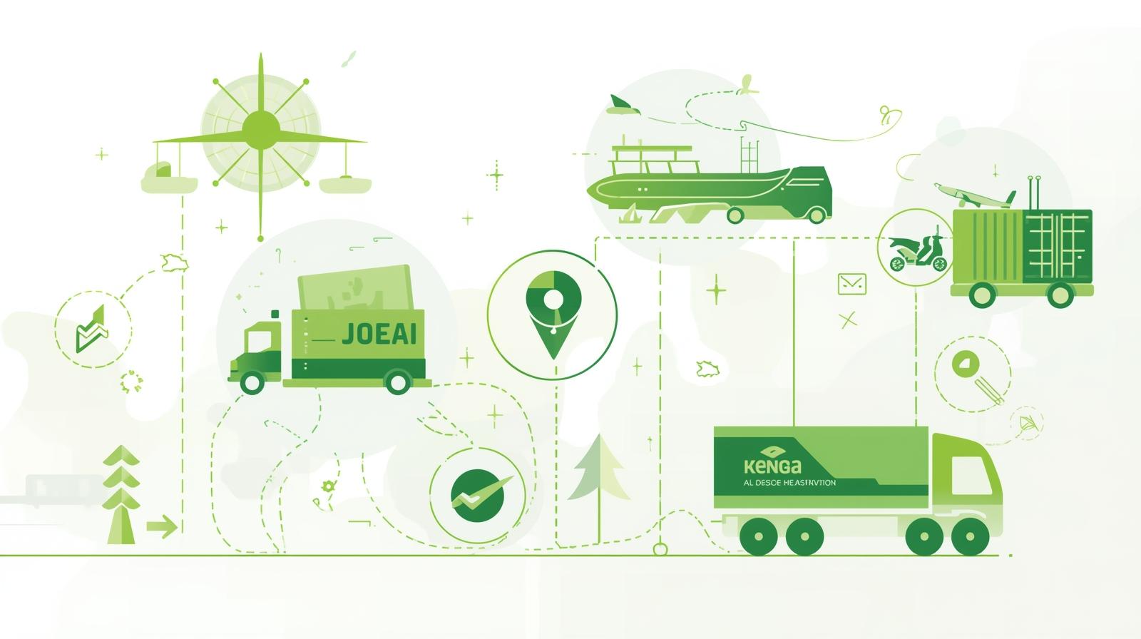 i need a picture with green shades for my business is logistics and our services are DISTRIBUTION, OUR SERVICE_WAREHOUSING, AIR CARGO MOVEMENT and SEA FREIGHT SERVICES and ROAD FREIGHT